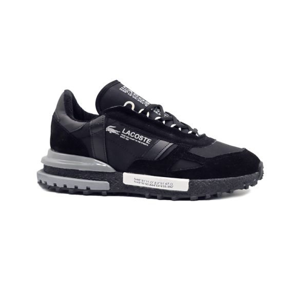 کفش و کتانی مردانه چرم طبیعی مدل لاگوست LACOSTE رنگ مشکی طوسی کد 43334