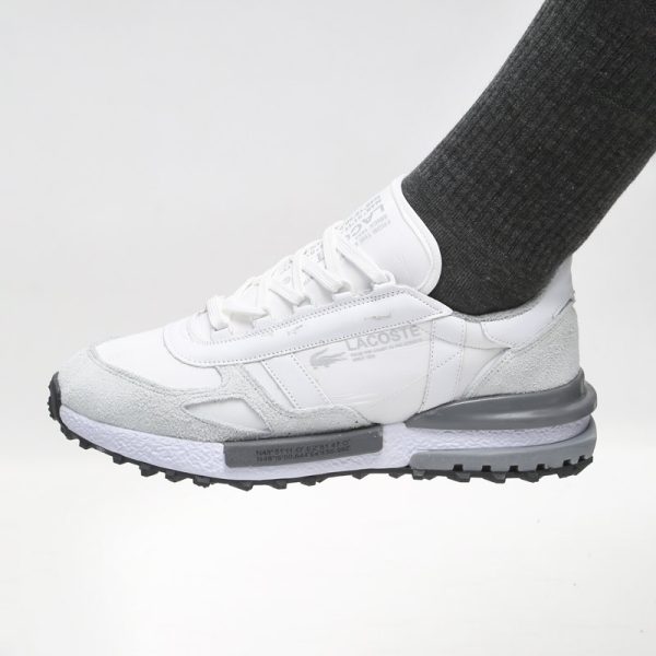 کفش و کتانی مردانه چرم طبیعی مدل لاگوست LACOSTE رنگ سفید کد 43331