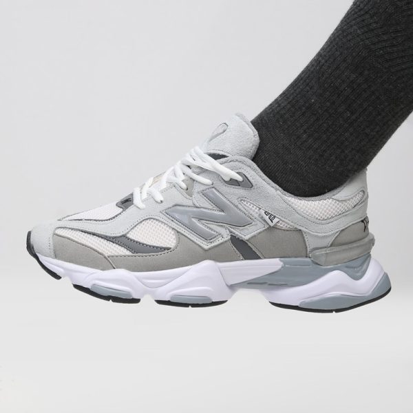 کفش و کتانی مردانه و زنانه چرم طبیعی مدل نیوبالانس NEWBALANCE 9060 رنگ طوسی کد 8892